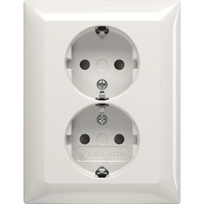 BASIC55 2-GANG SOCKET OUTLET WITH COVER PLATE